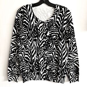 Black & White Zebra Design Cardigan - NWT